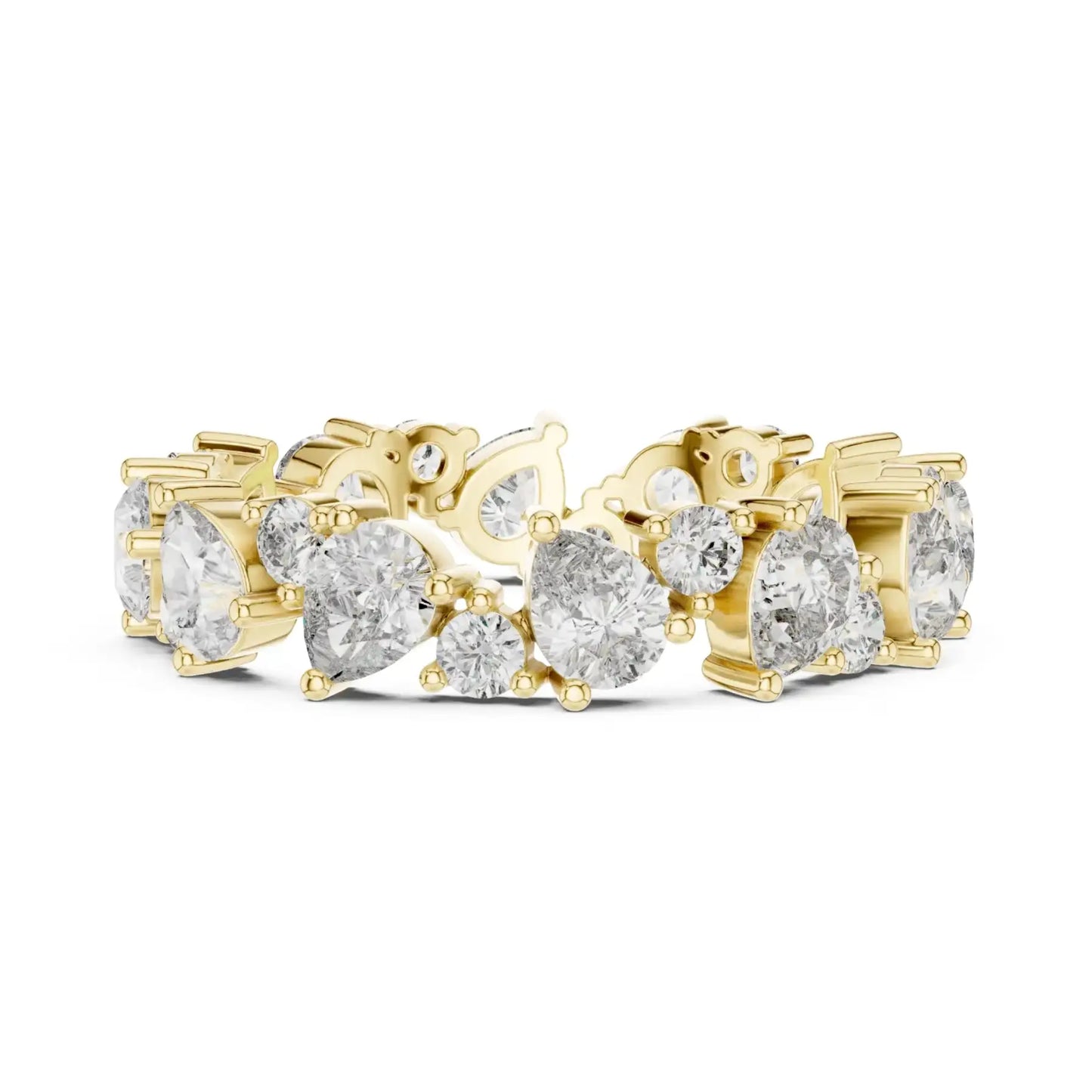 silver Luxury Diamond Link  Ring