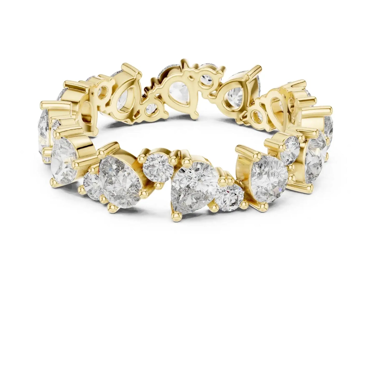silver Luxury Diamond Link  Ring