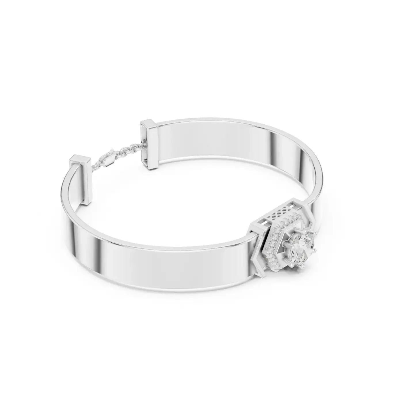 silver Royal Spark Diamond Cuff