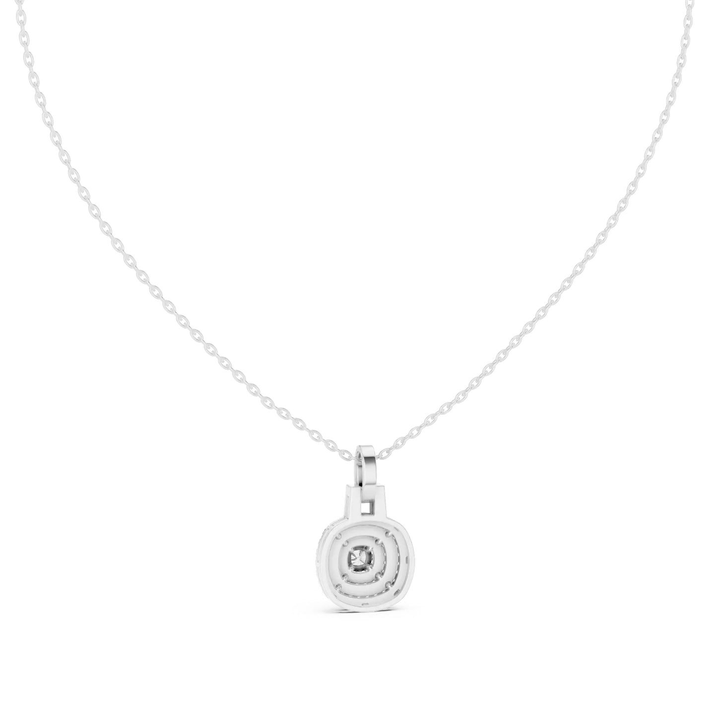 silver Luxury Diamond Halo Pendant