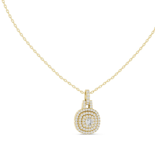 silver Luxury Diamond Halo Pendant