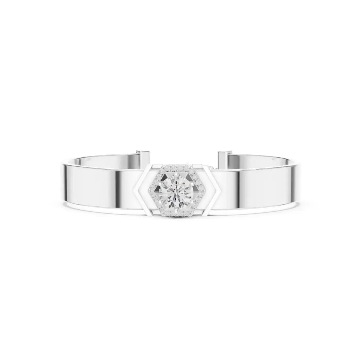 silver Royal Spark Diamond Cuff