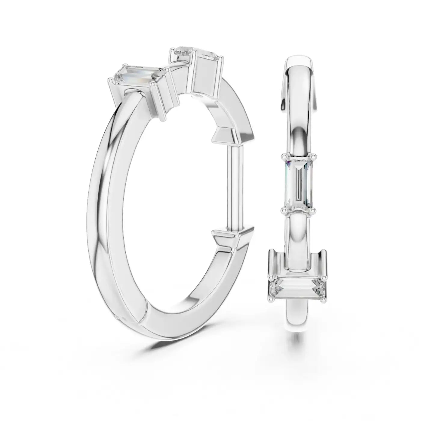 silver Sleek Shine Gold Hoops