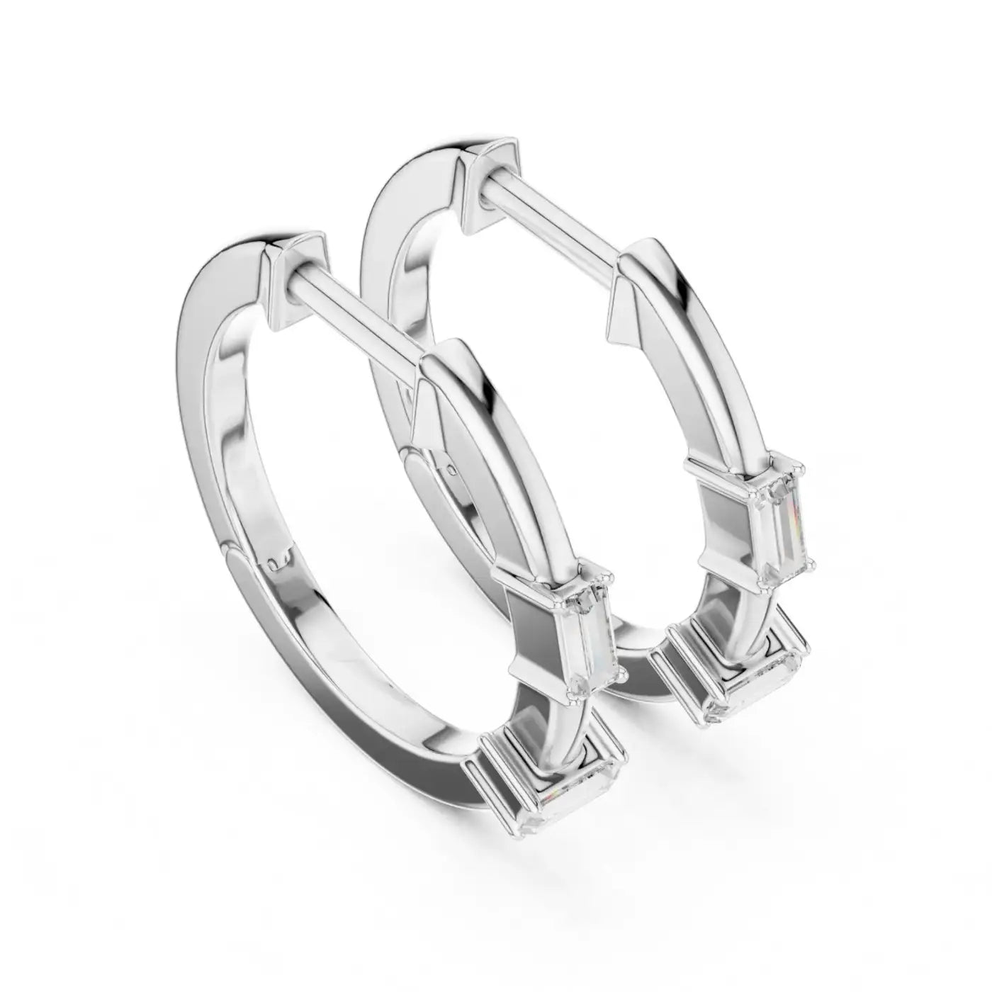 silver Sleek Shine Gold Hoops