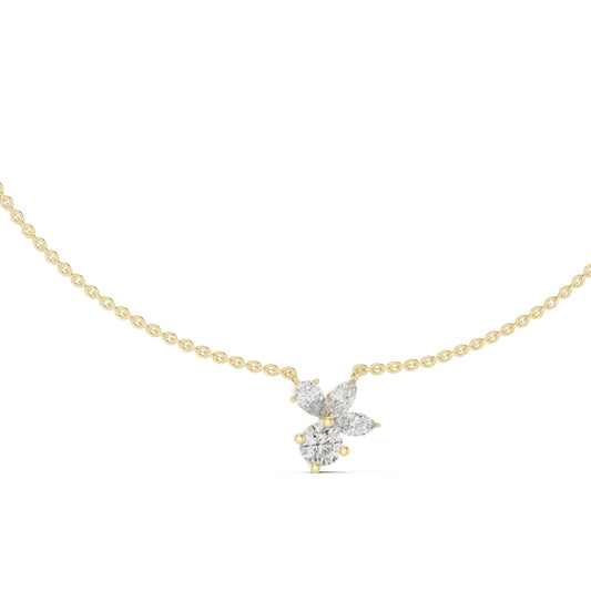 silver Blossom Spark Necklace