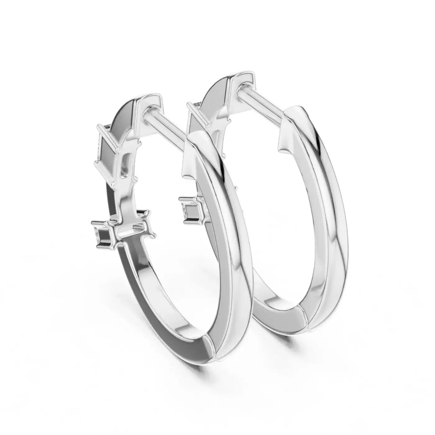 silver Sleek Shine Gold Hoops