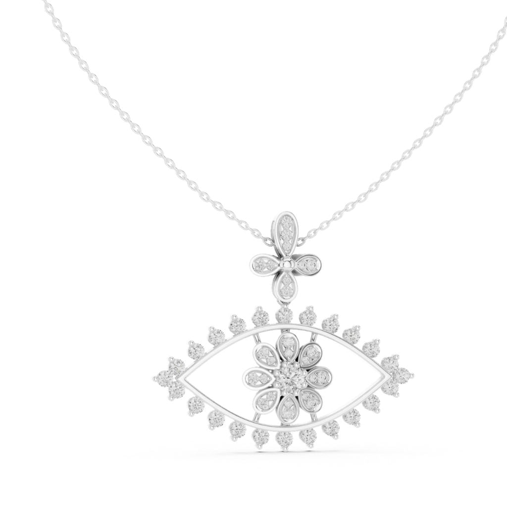 silver Sparkle Eye Pendant