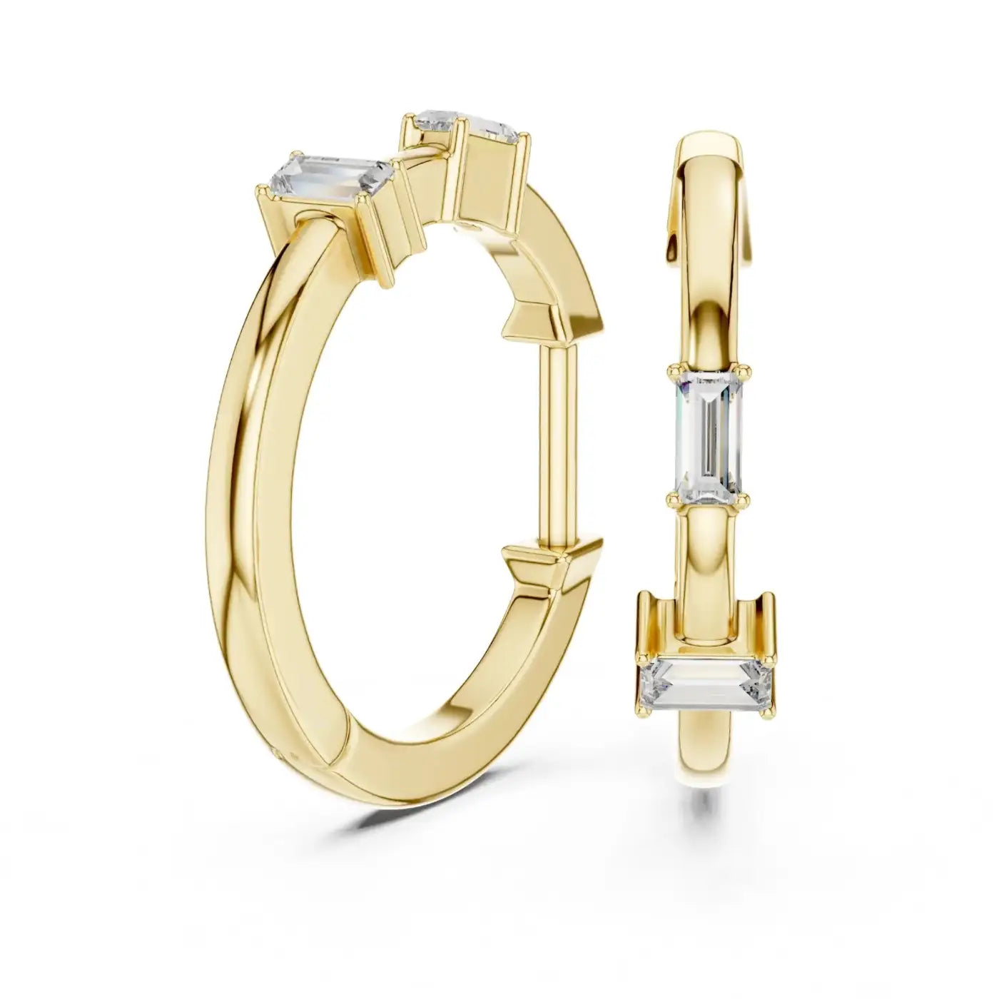 silver Sleek Shine Gold Hoops