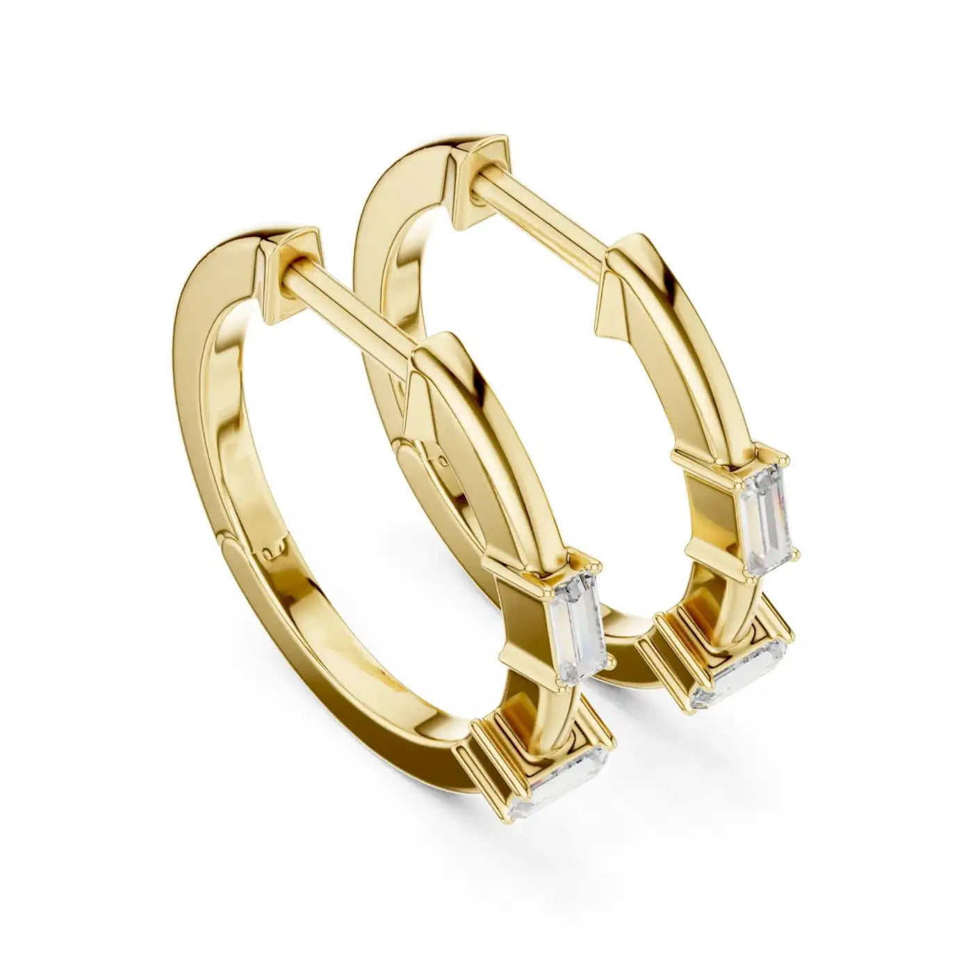 silver Sleek Shine Gold Hoops