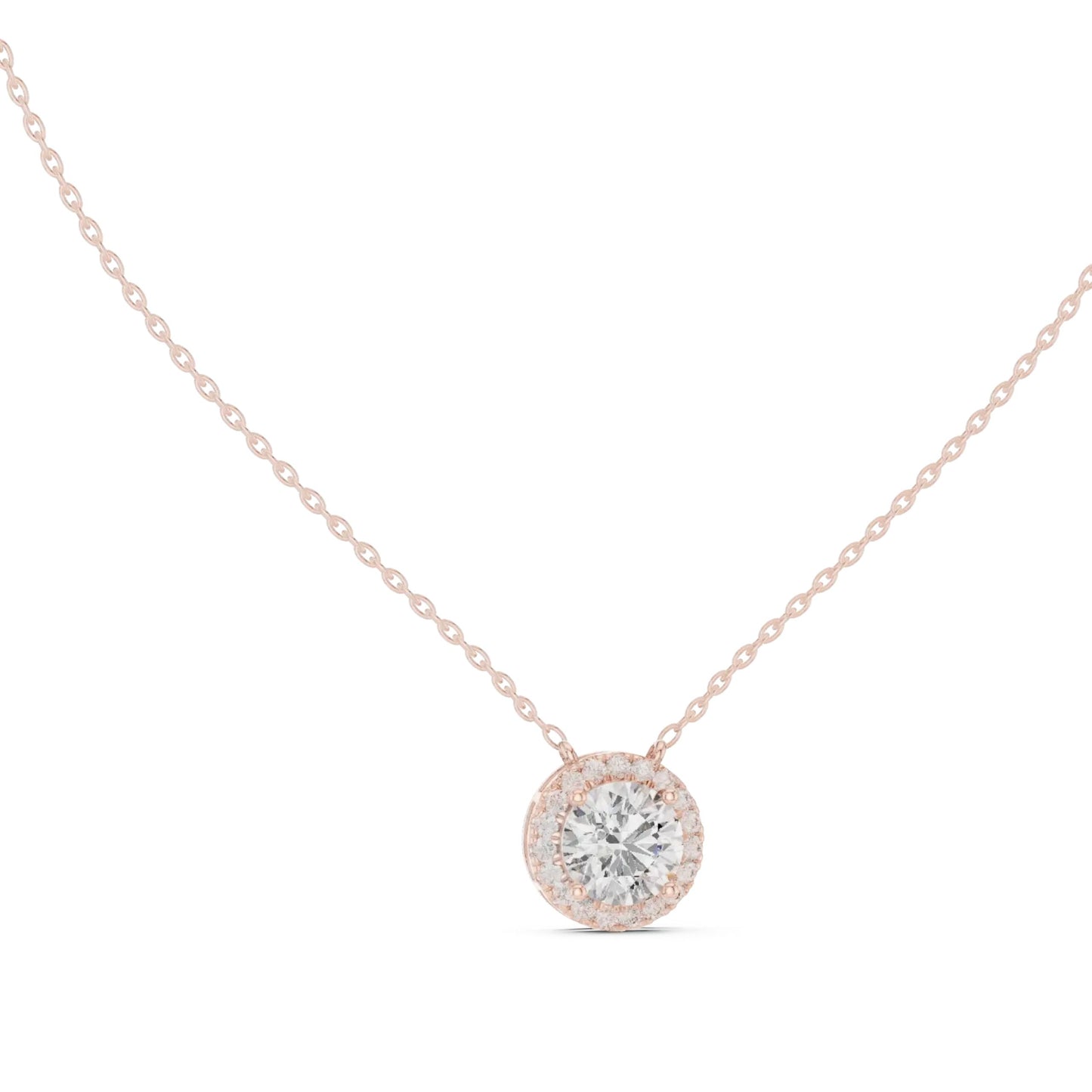 silver Rose Gold Halo Pendant