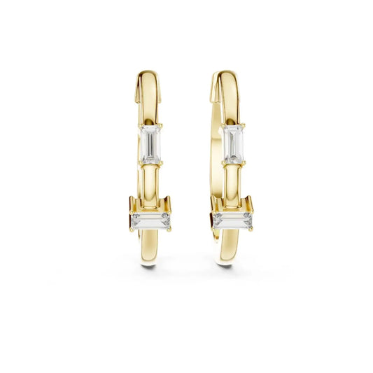 silver Sleek Shine Gold Hoops