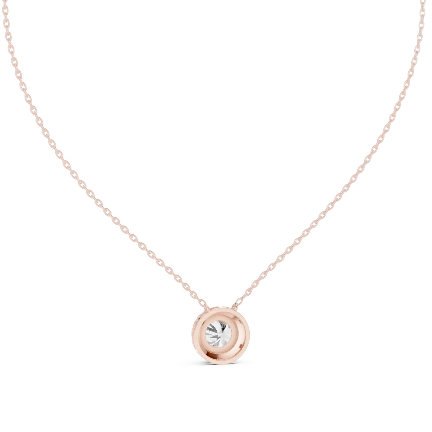 silver Rose Gold Halo Pendant