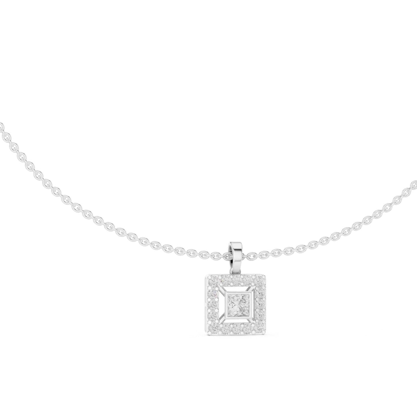 silver Luxe Square Necklace