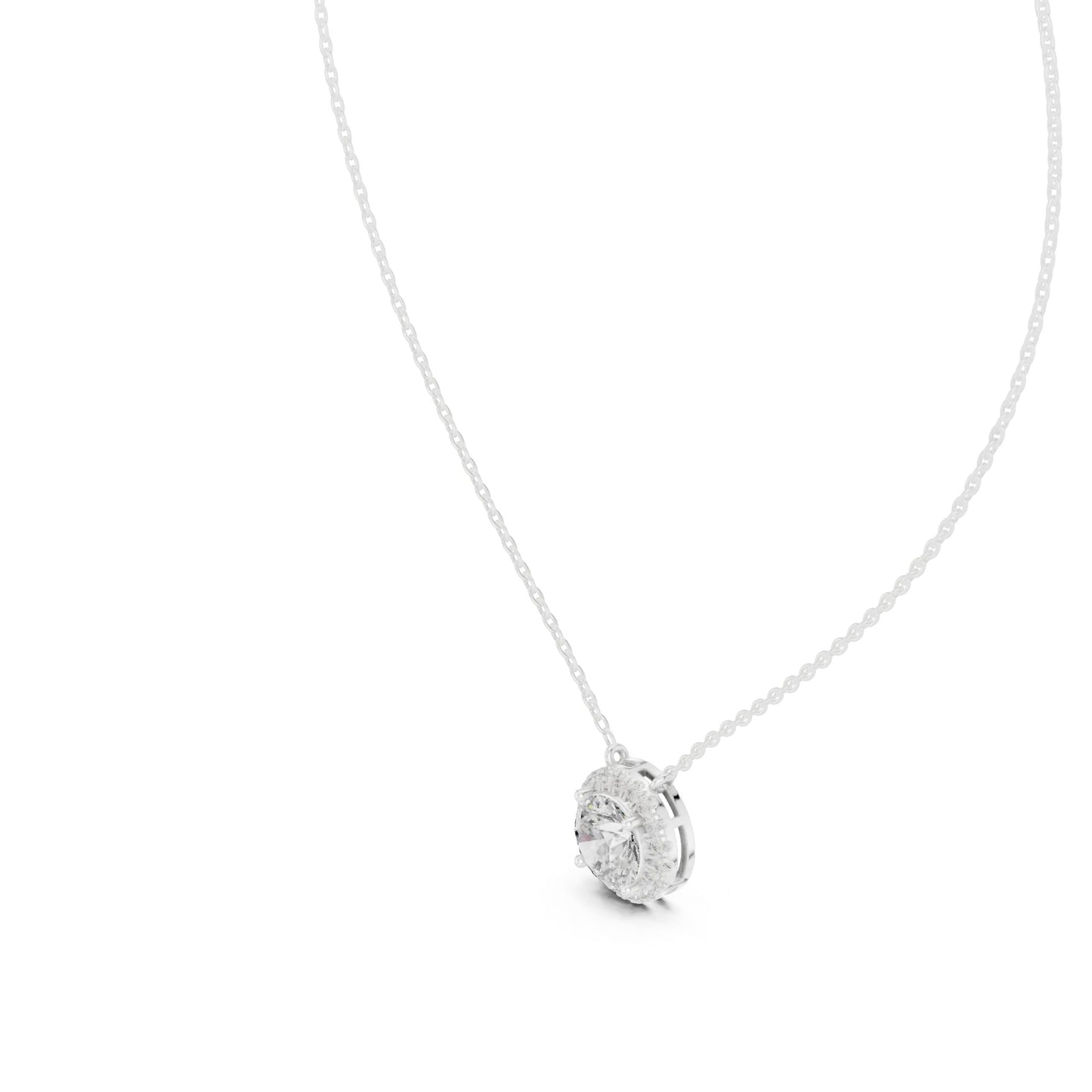 silver Rose Gold Halo Pendant