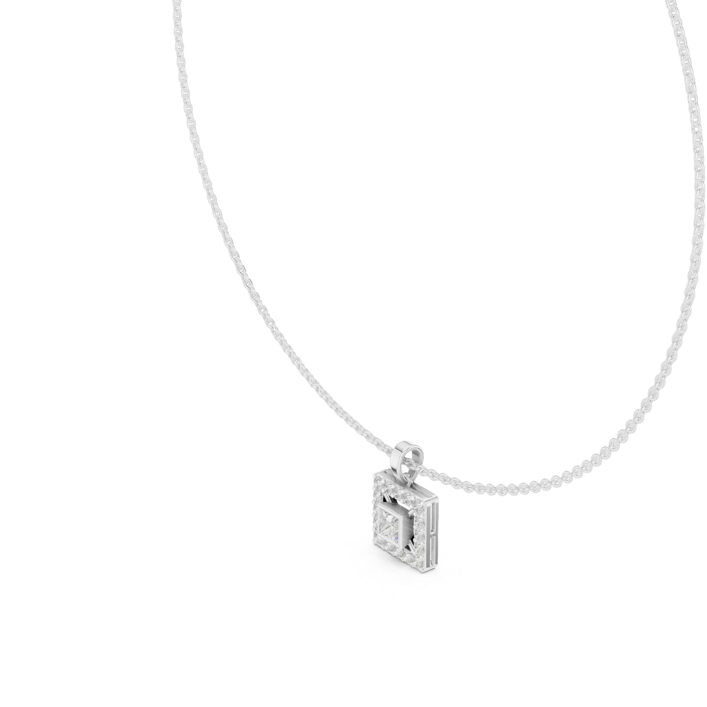 silver Luxe Square Necklace