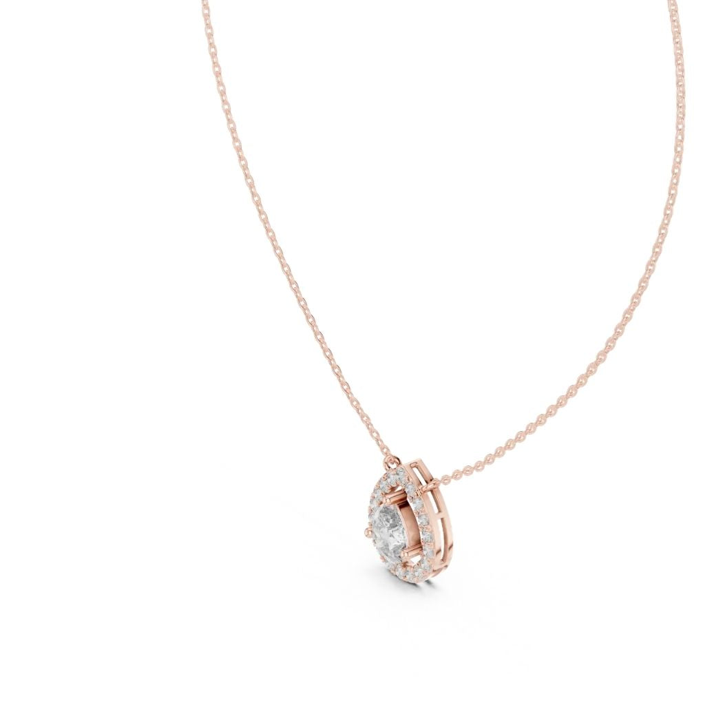 silver Halo Teardrop Pendant