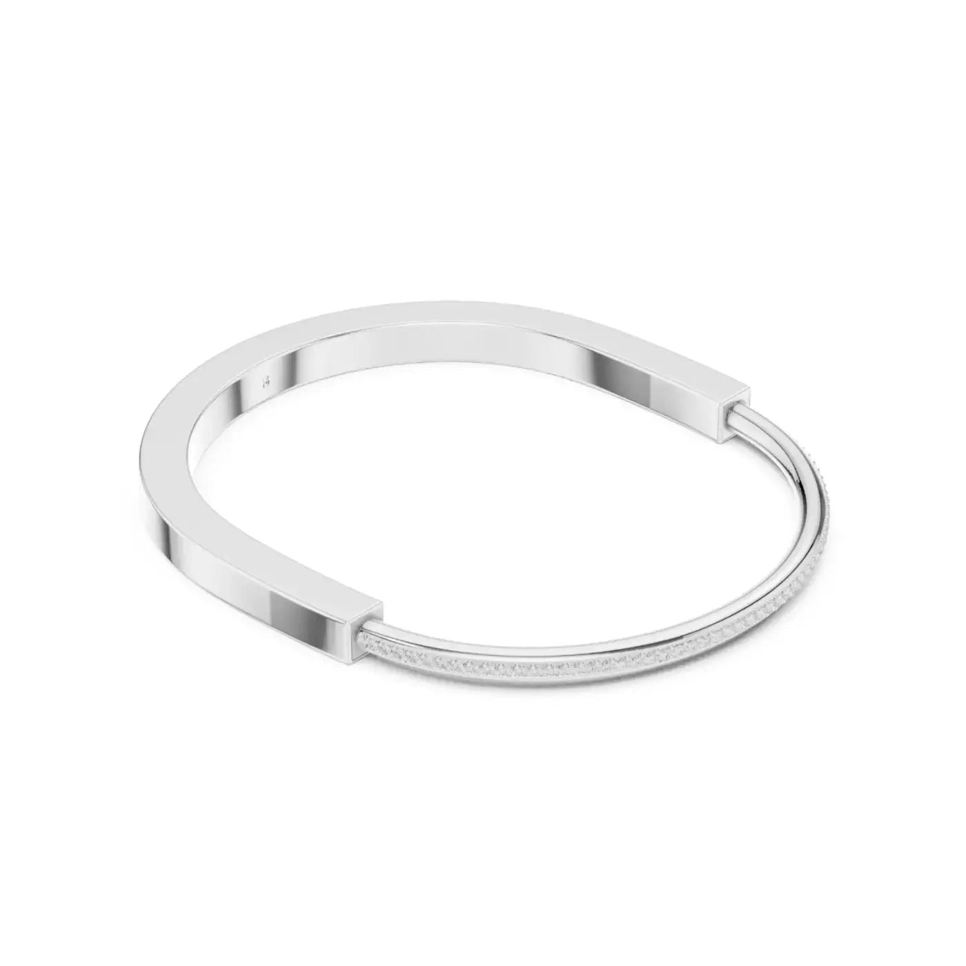 silver Diamond Whisper Bangle