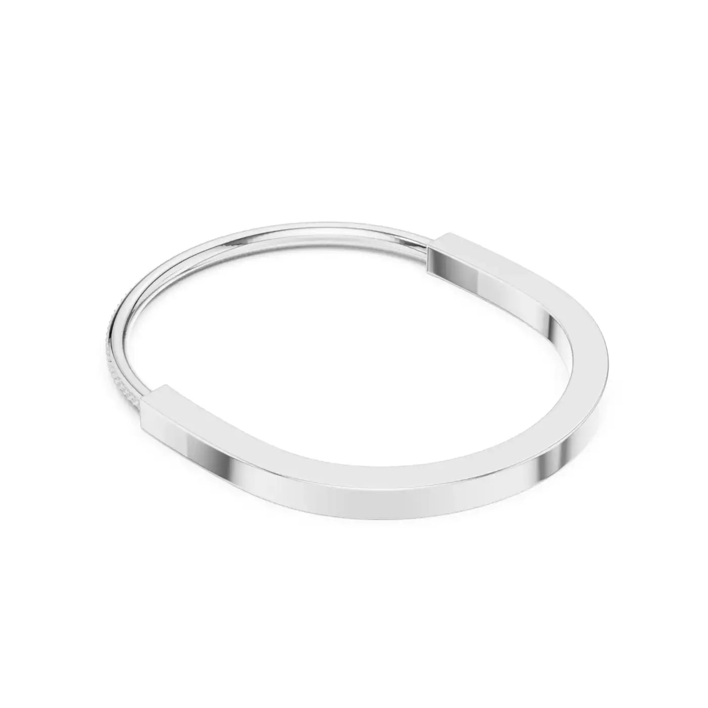 silver Diamond Whisper Bangle