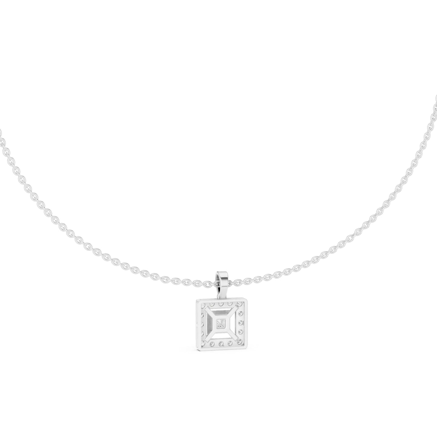 silver Luxe Square Necklace