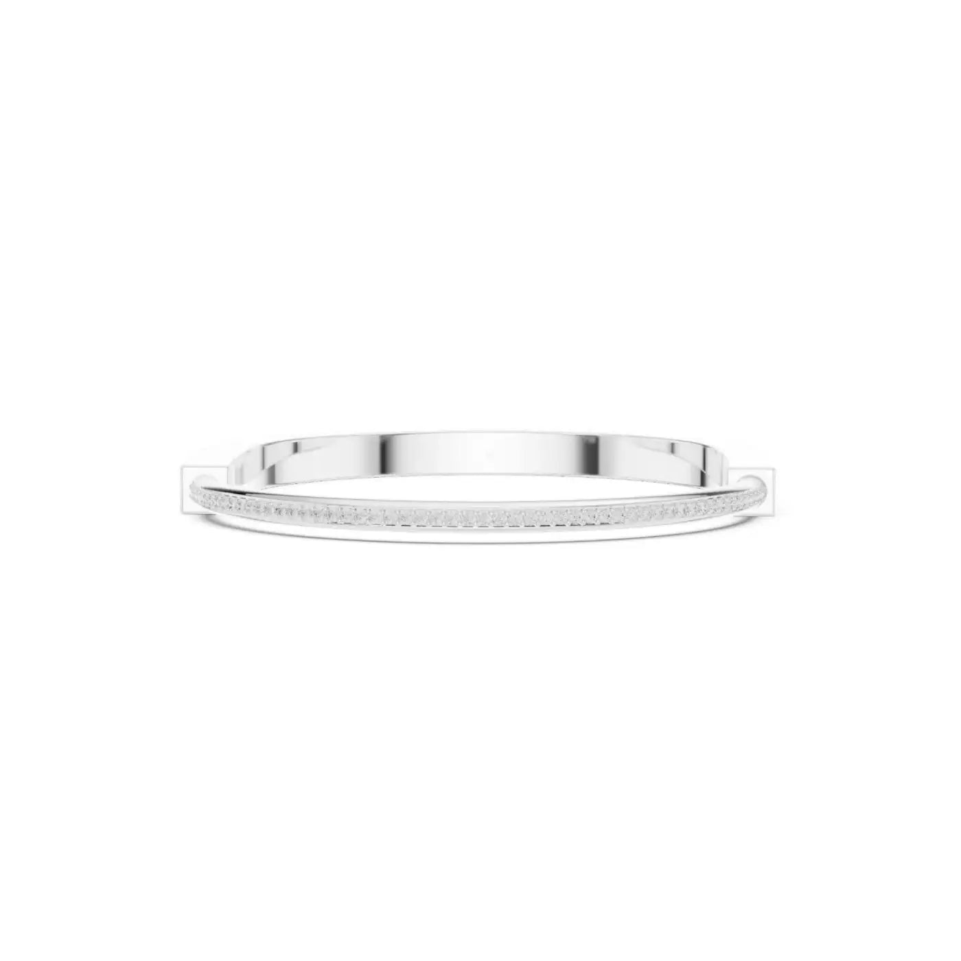 silver Diamond Whisper Bangle