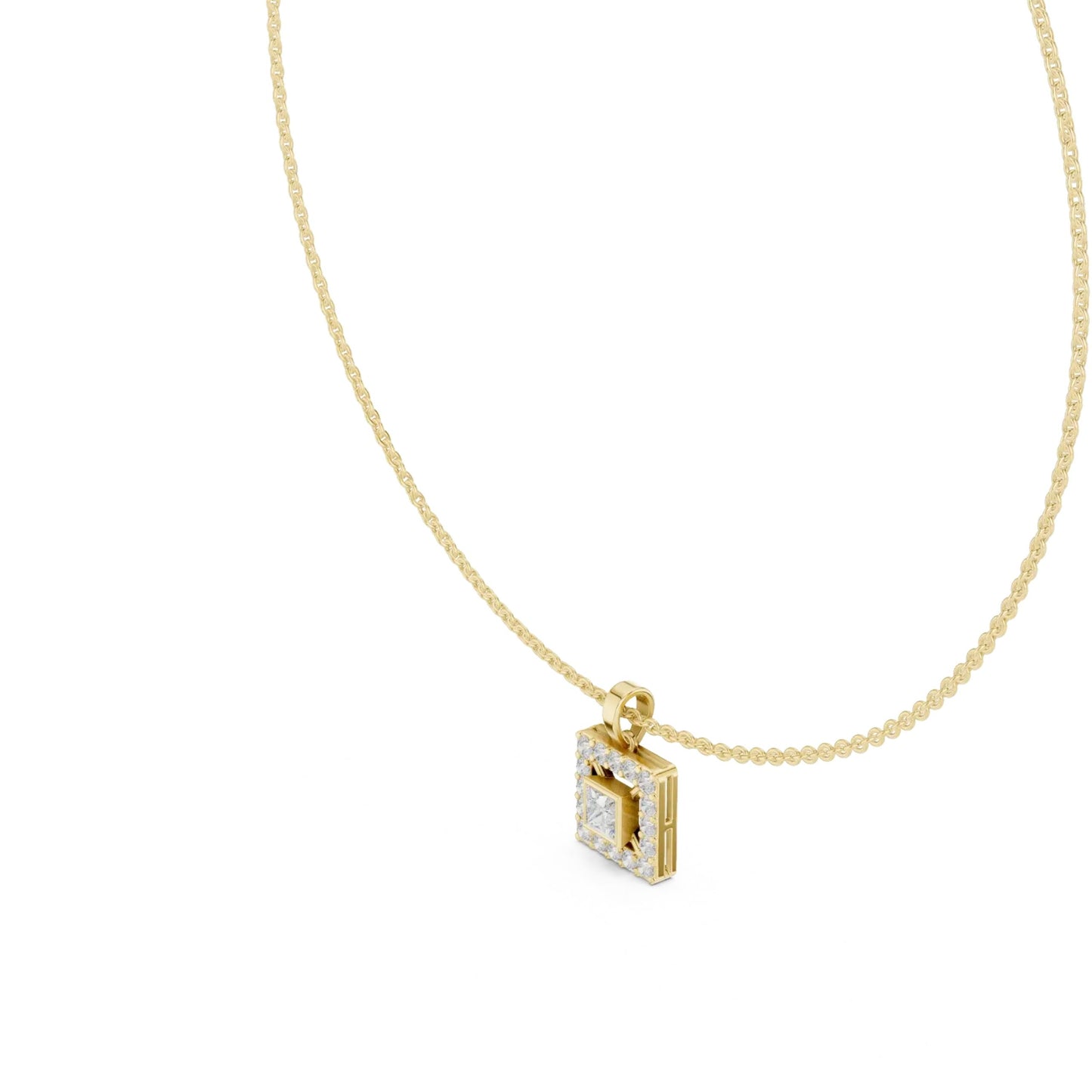 silver Luxe Square Necklace