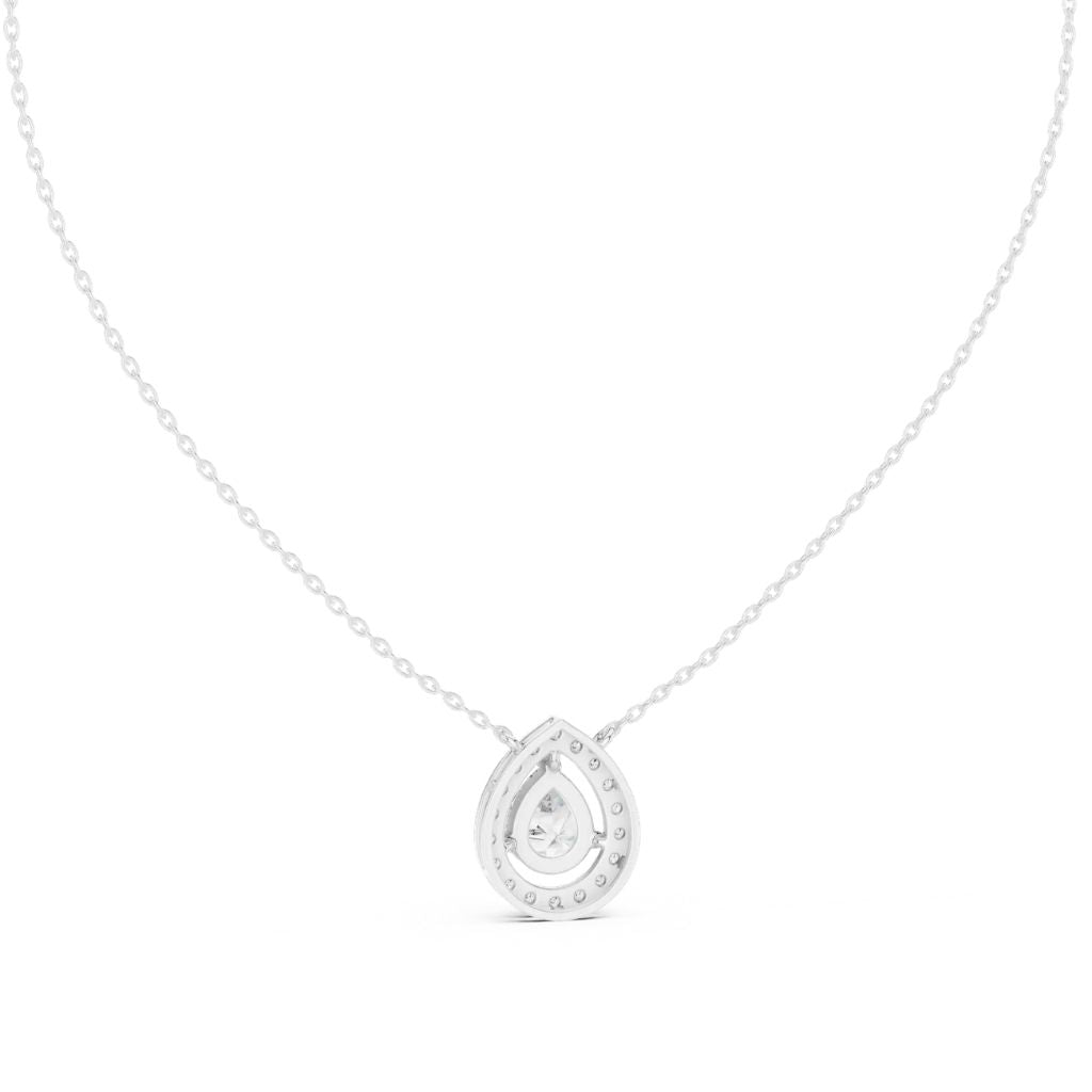silver Halo Teardrop Pendant