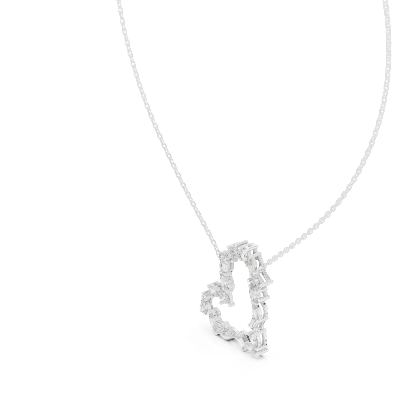 silver Love Spark Heart Pendant