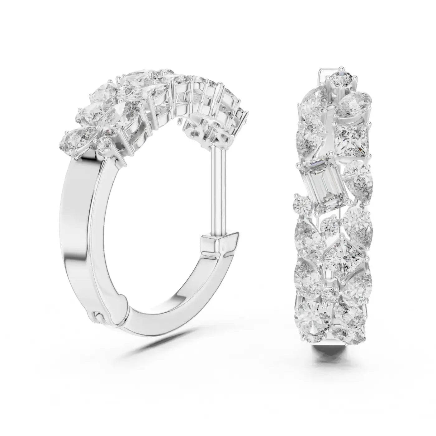 silver Timeless Sparkle Hoops