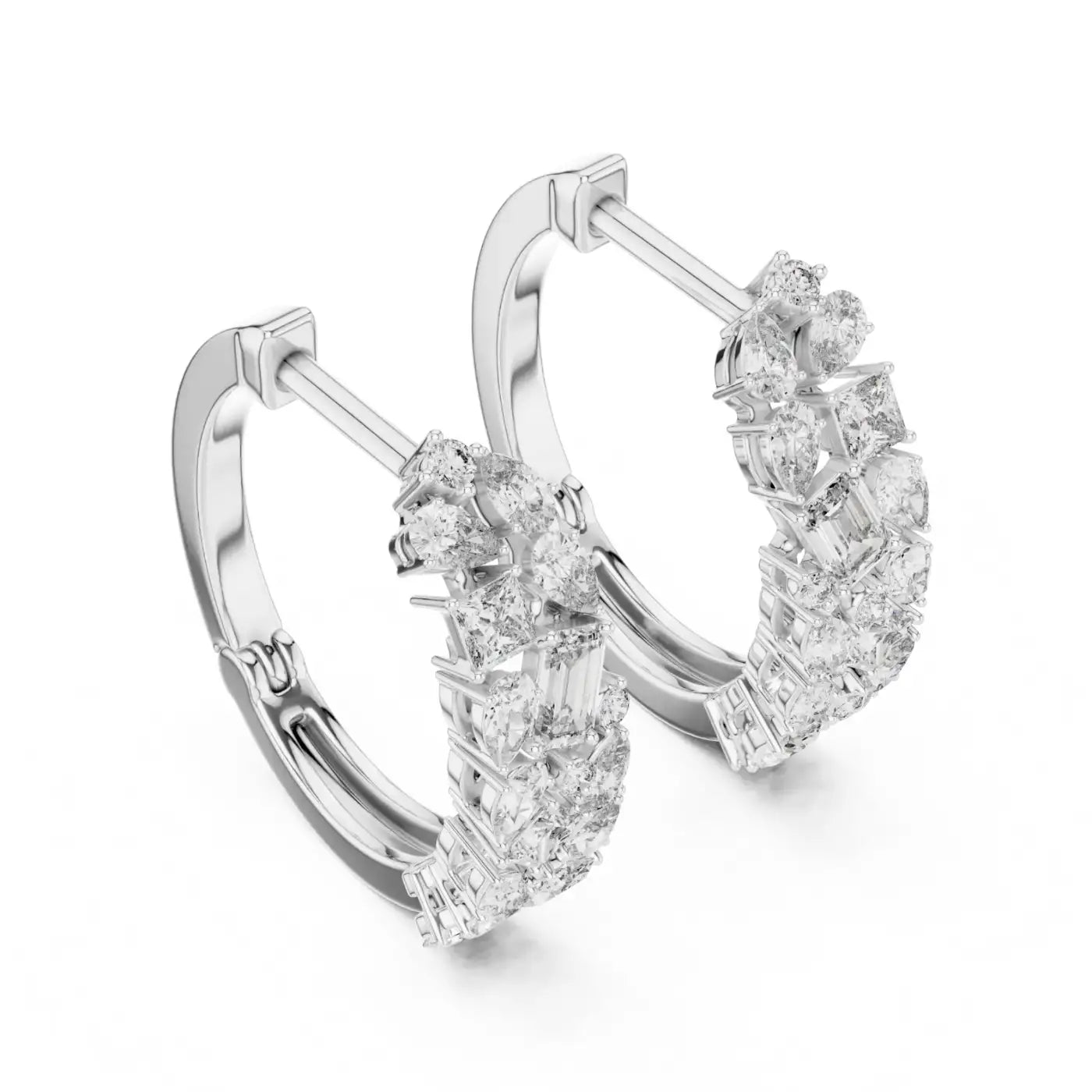 silver Timeless Sparkle Hoops