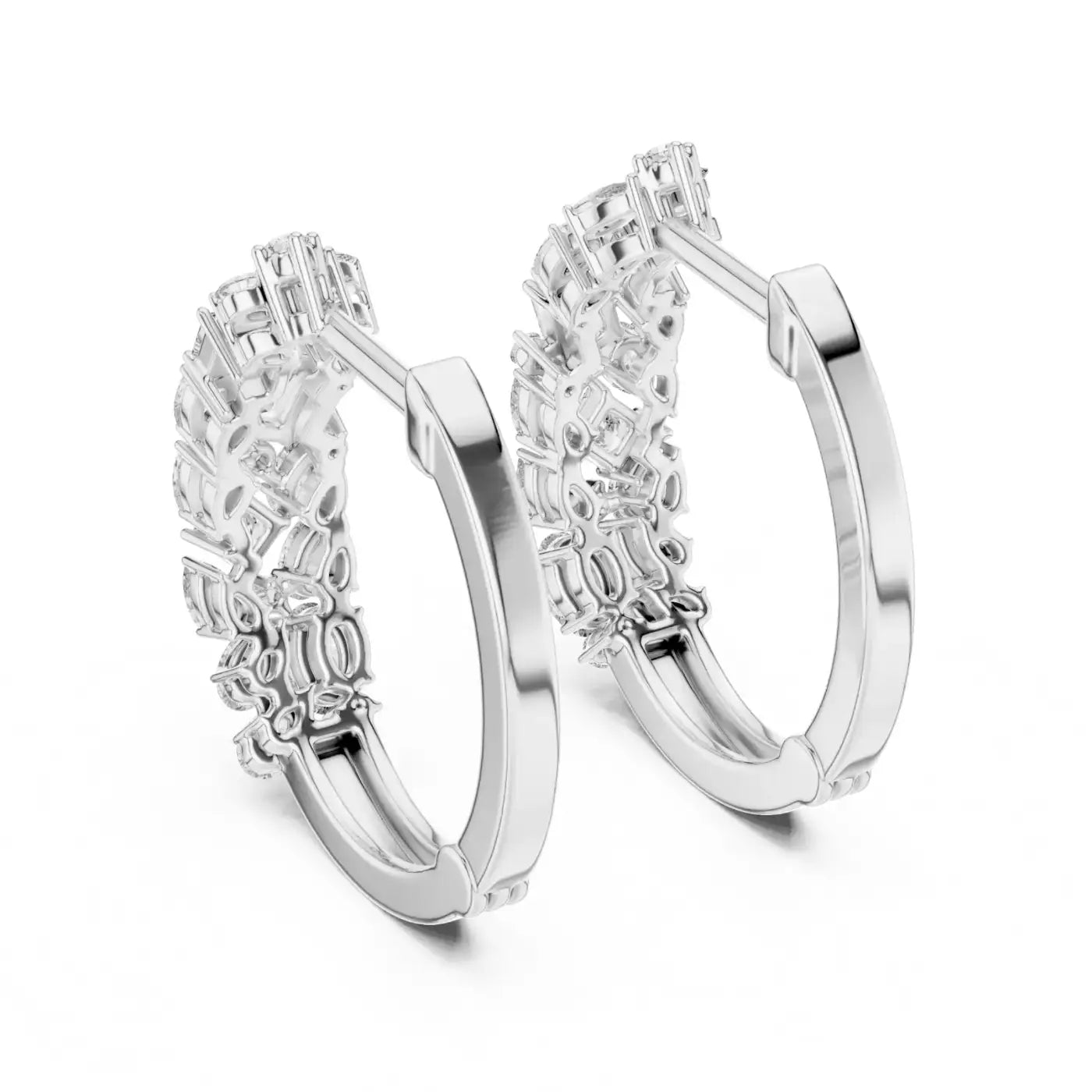 silver Timeless Sparkle Hoops