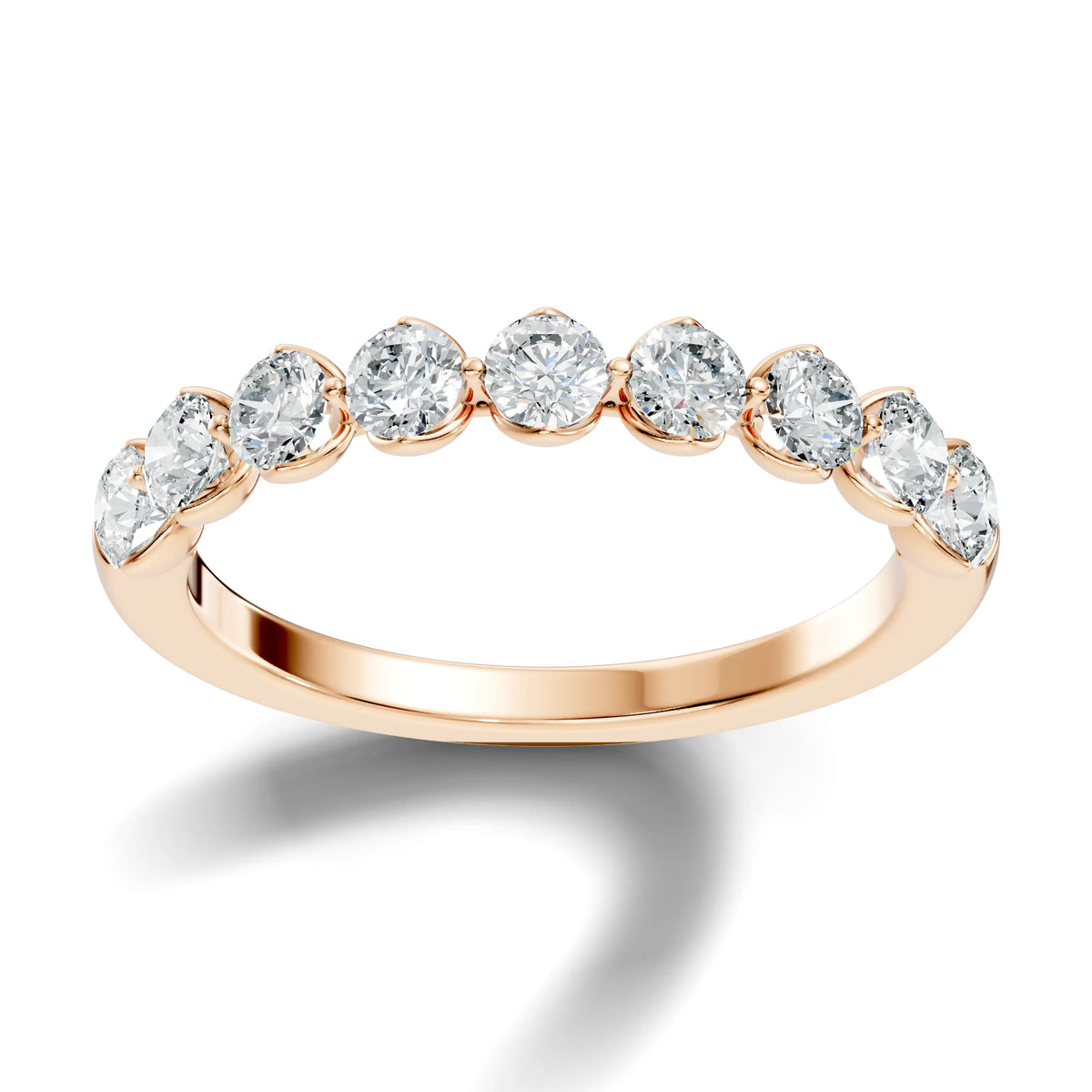 silver Glow Half Eternity Ring