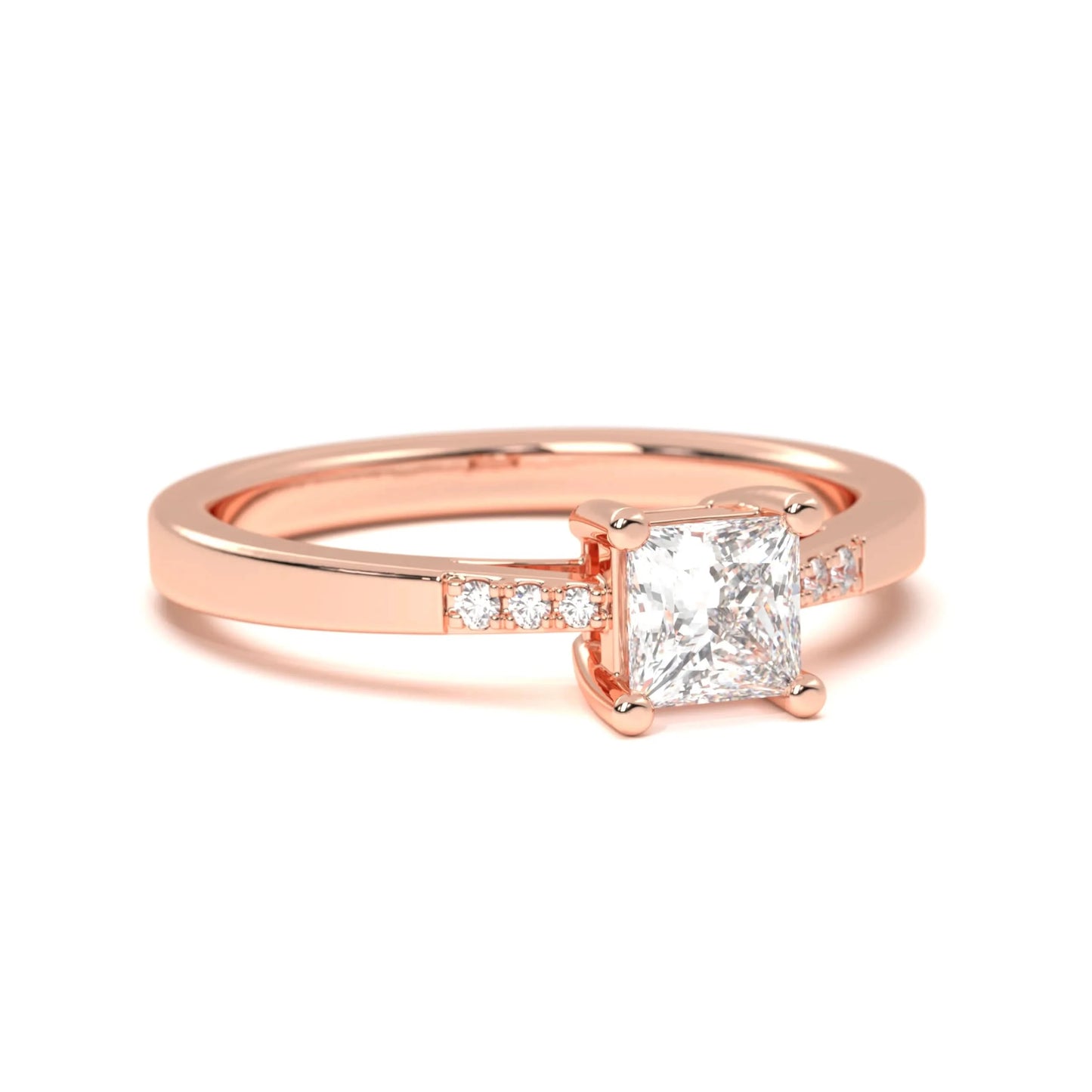 Square silver Diamond Ring