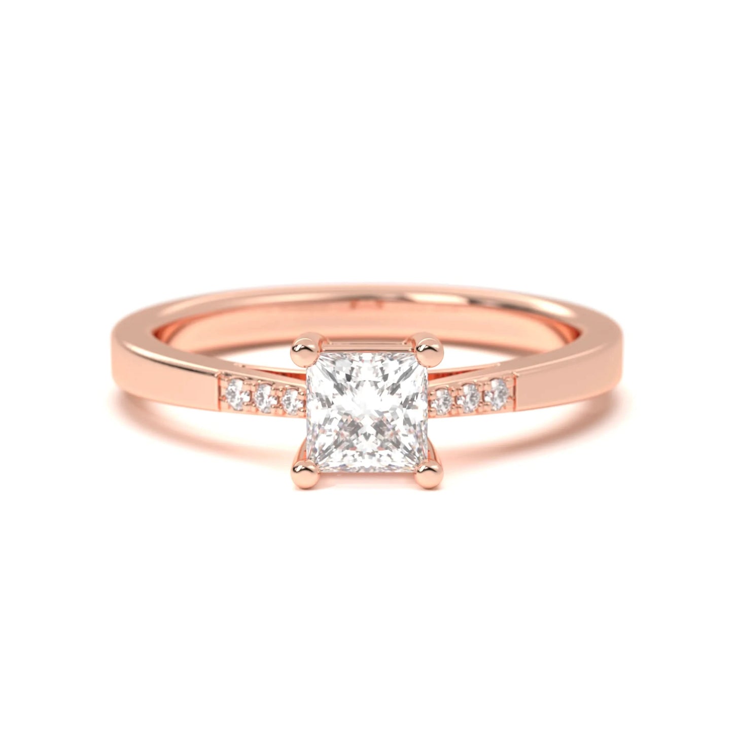Square silver Diamond Ring