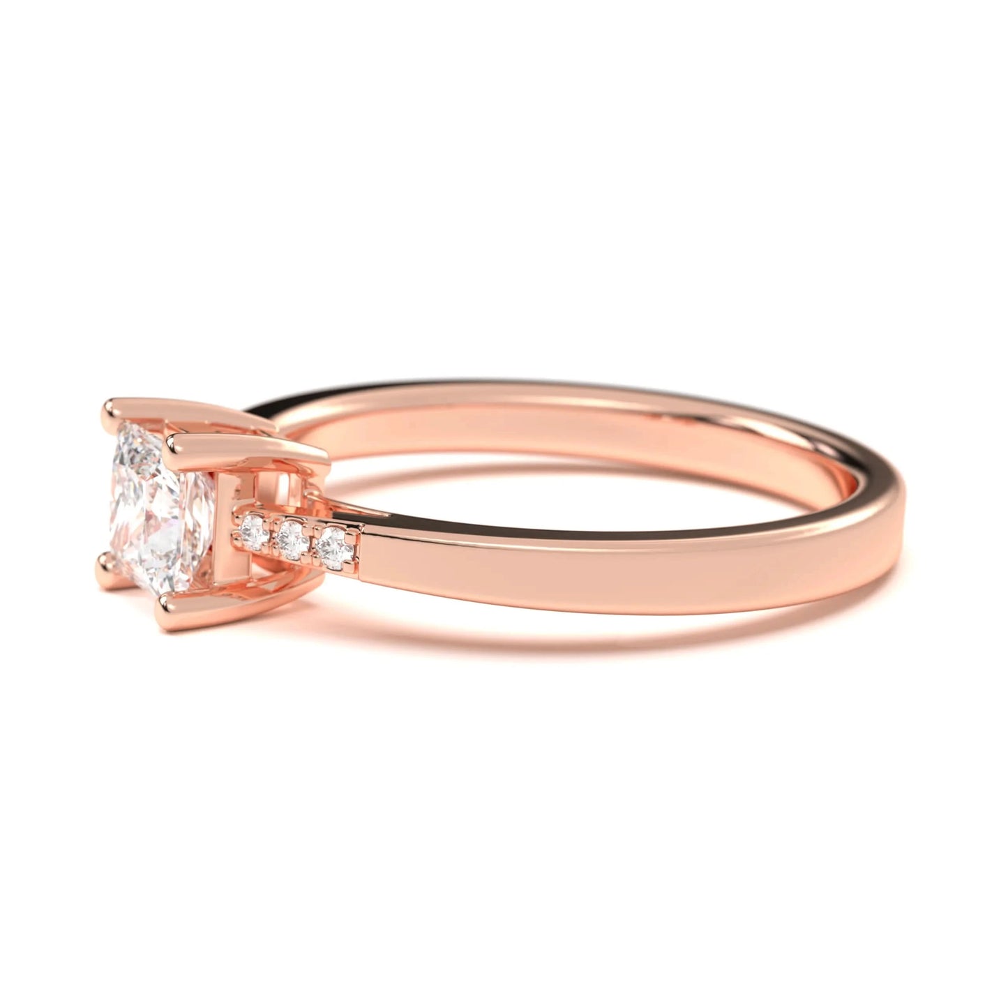 Square silver Diamond Ring
