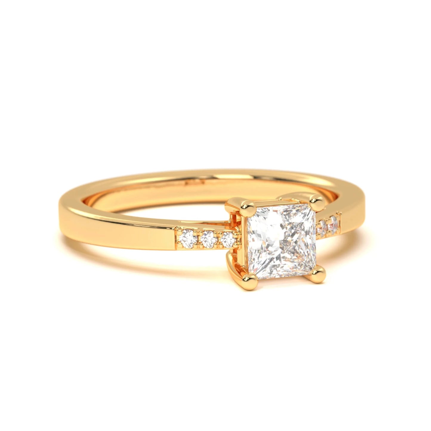 Square silver Diamond Ring