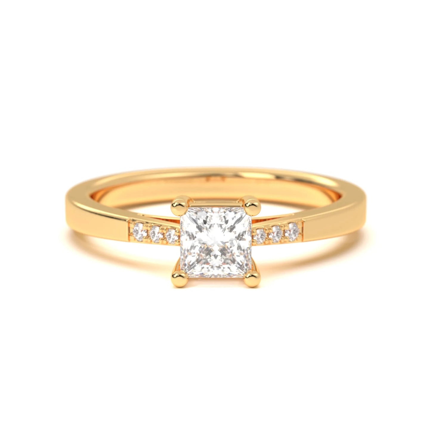 Square silver Diamond Ring