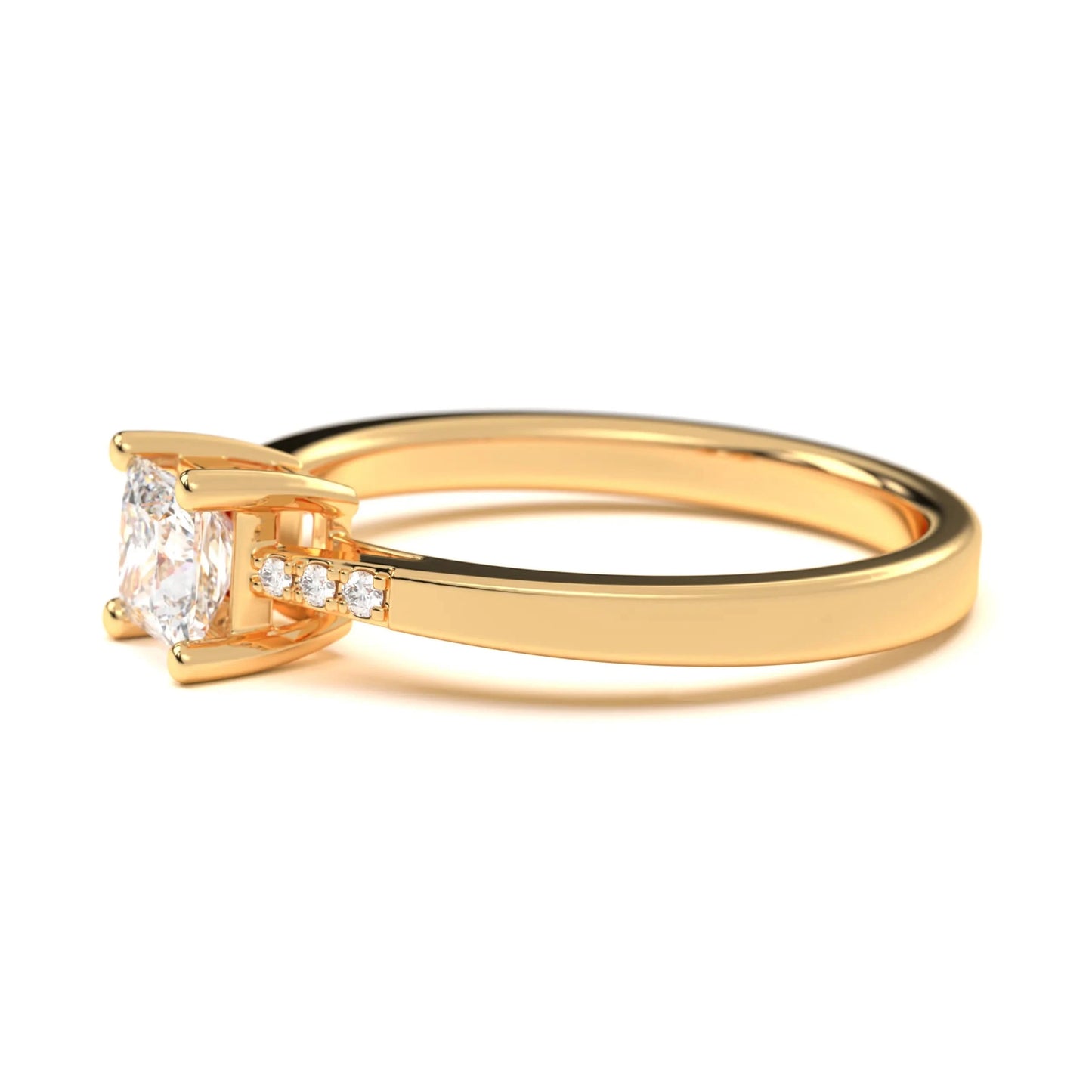 Square silver Diamond Ring