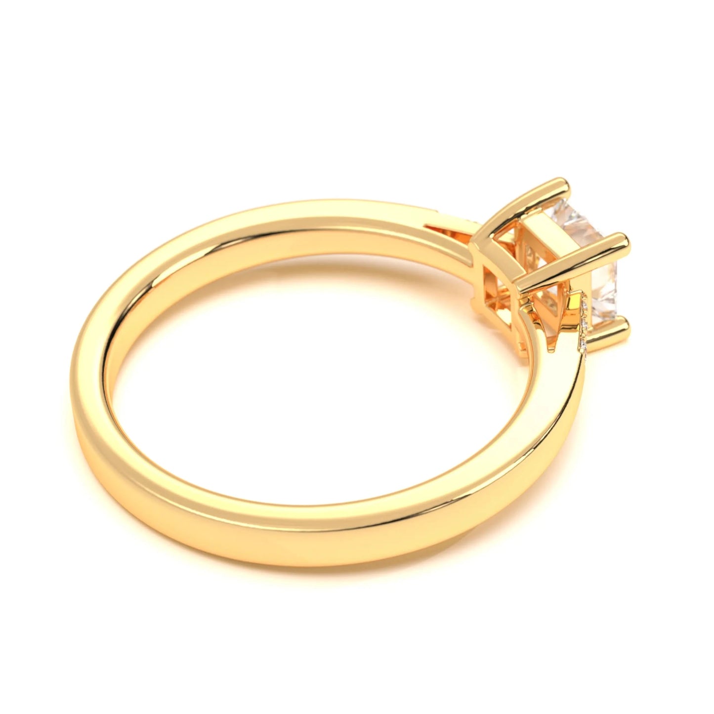Square silver Diamond Ring