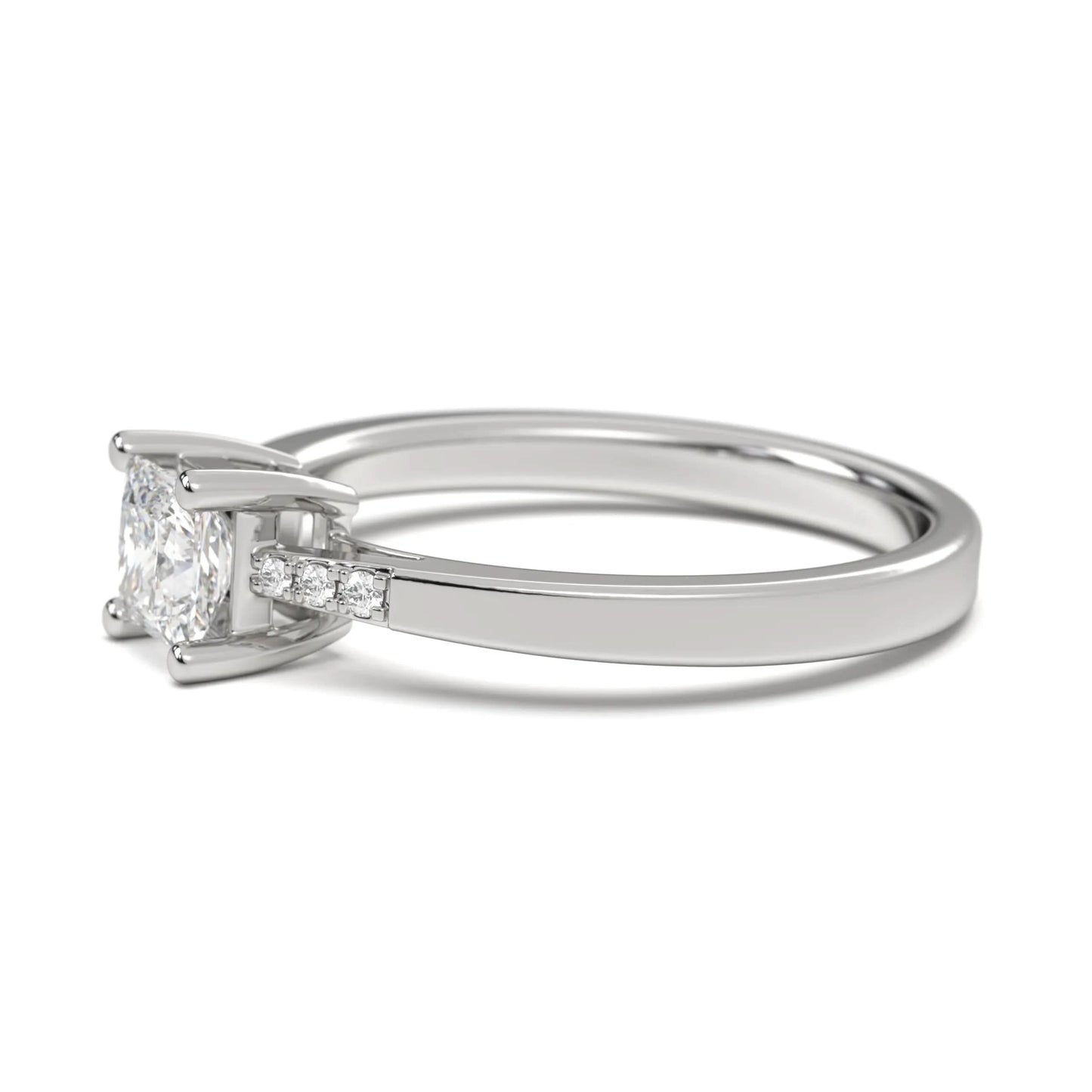 Square silver Diamond Ring