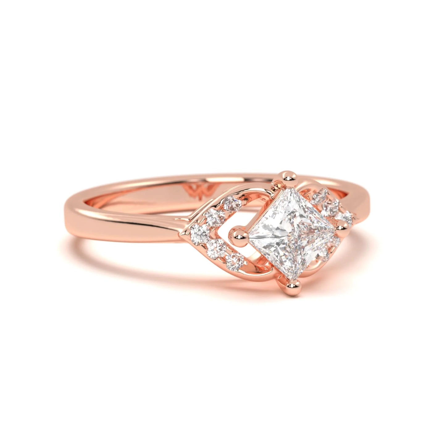 Silver Classic Solitaire Accent Ring