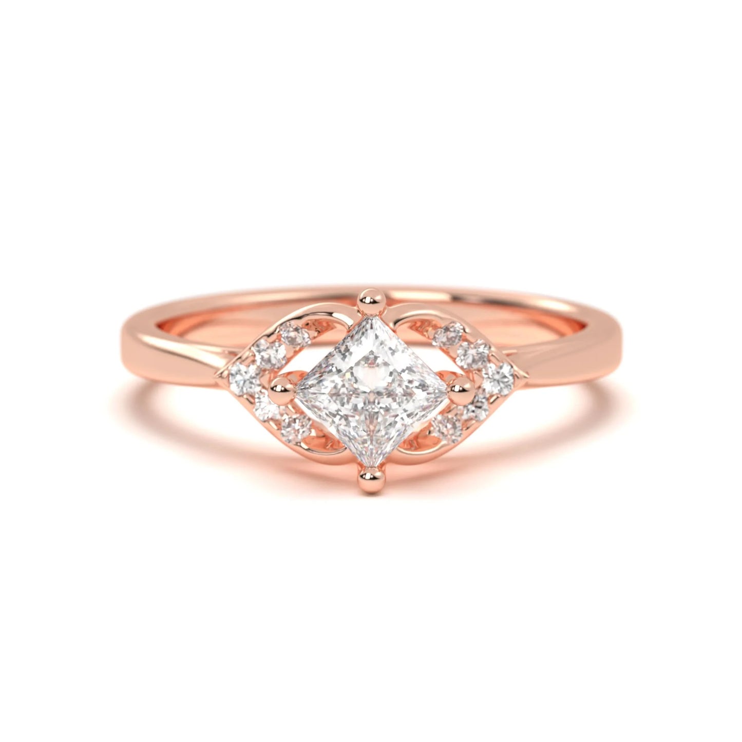 Silver Classic Solitaire Accent Ring