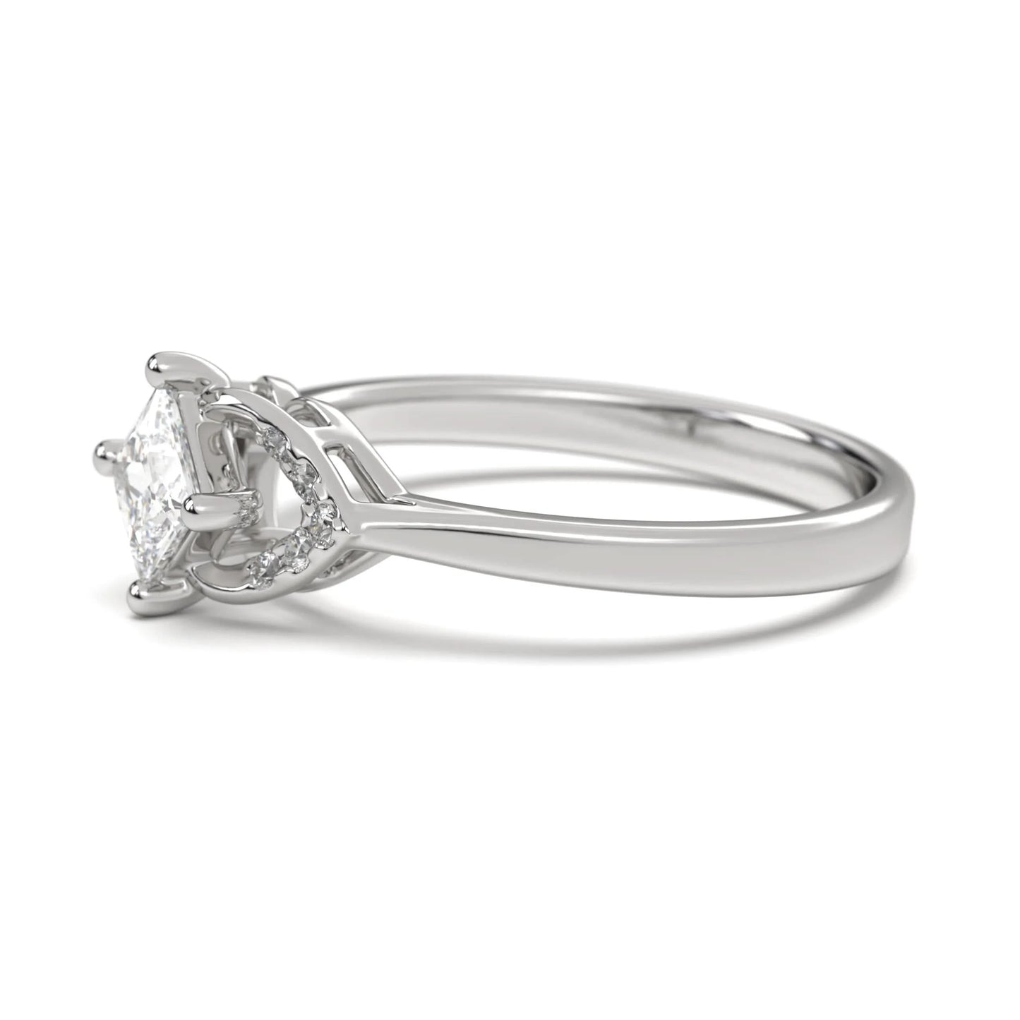 Silver Classic Solitaire Accent Ring
