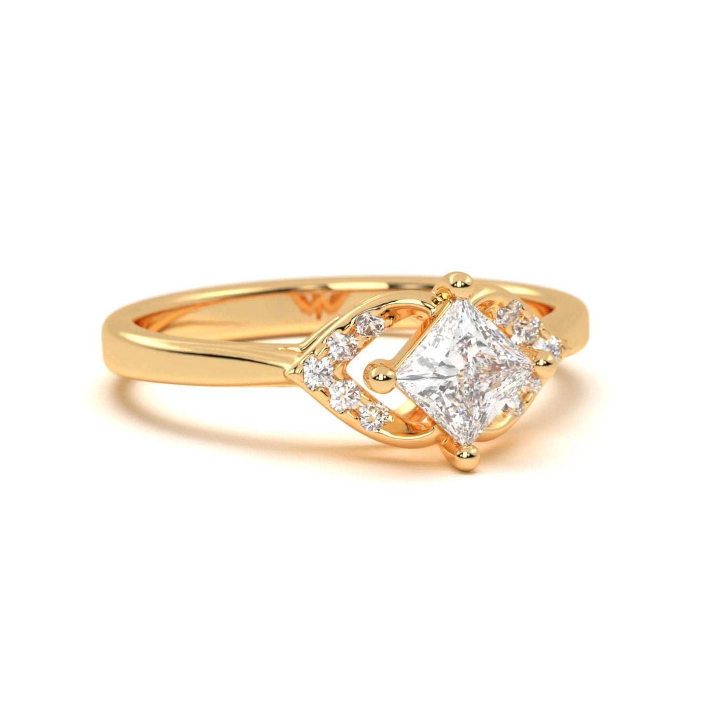 Silver Classic Solitaire Accent Ring