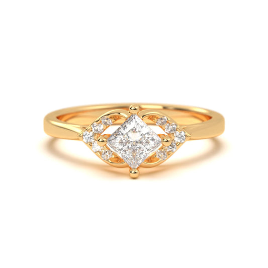 Silver Classic Solitaire Accent Ring
