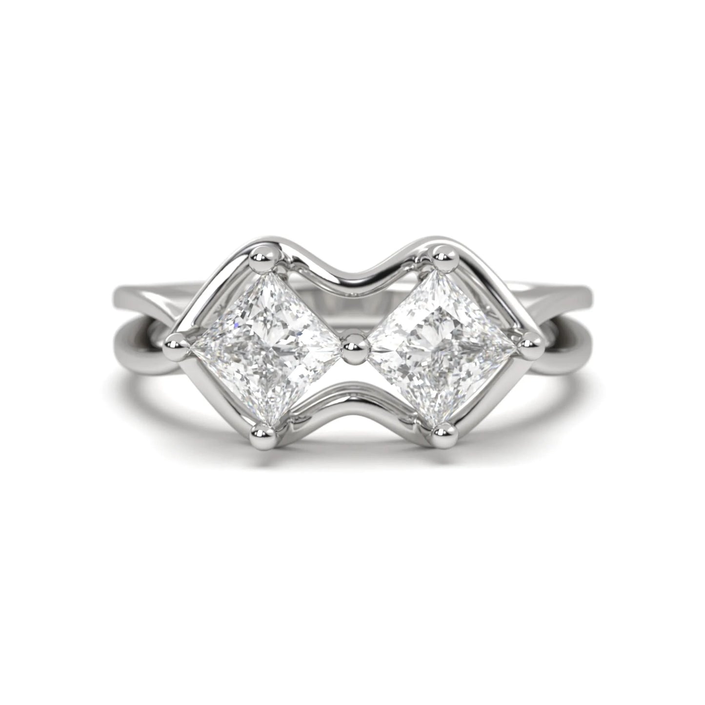 Princess silver Duo Ring