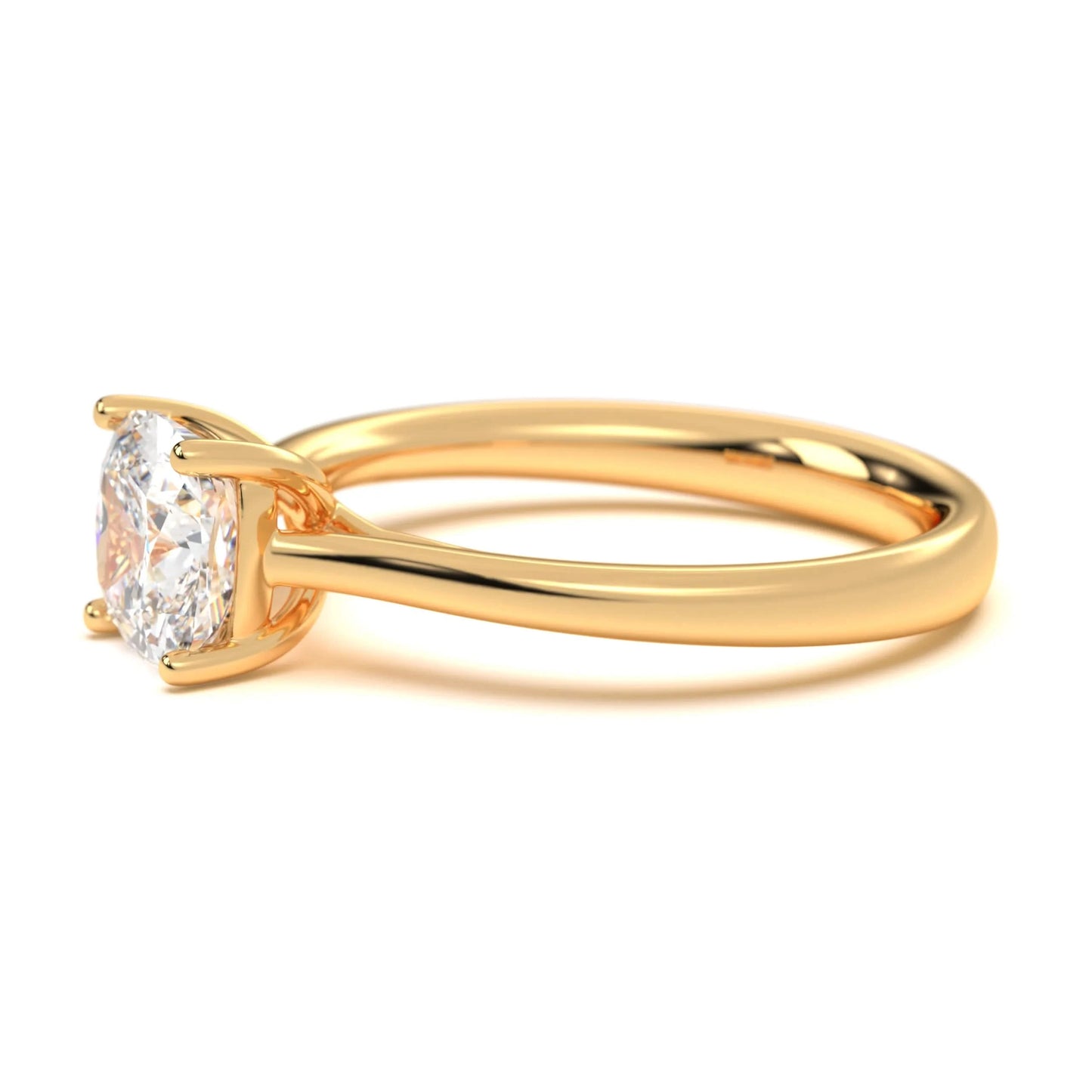 Modern  silver  Cushion Solitaire Band