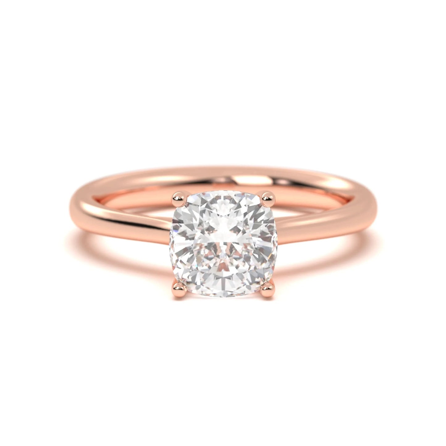Modern  silver  Cushion Solitaire Band