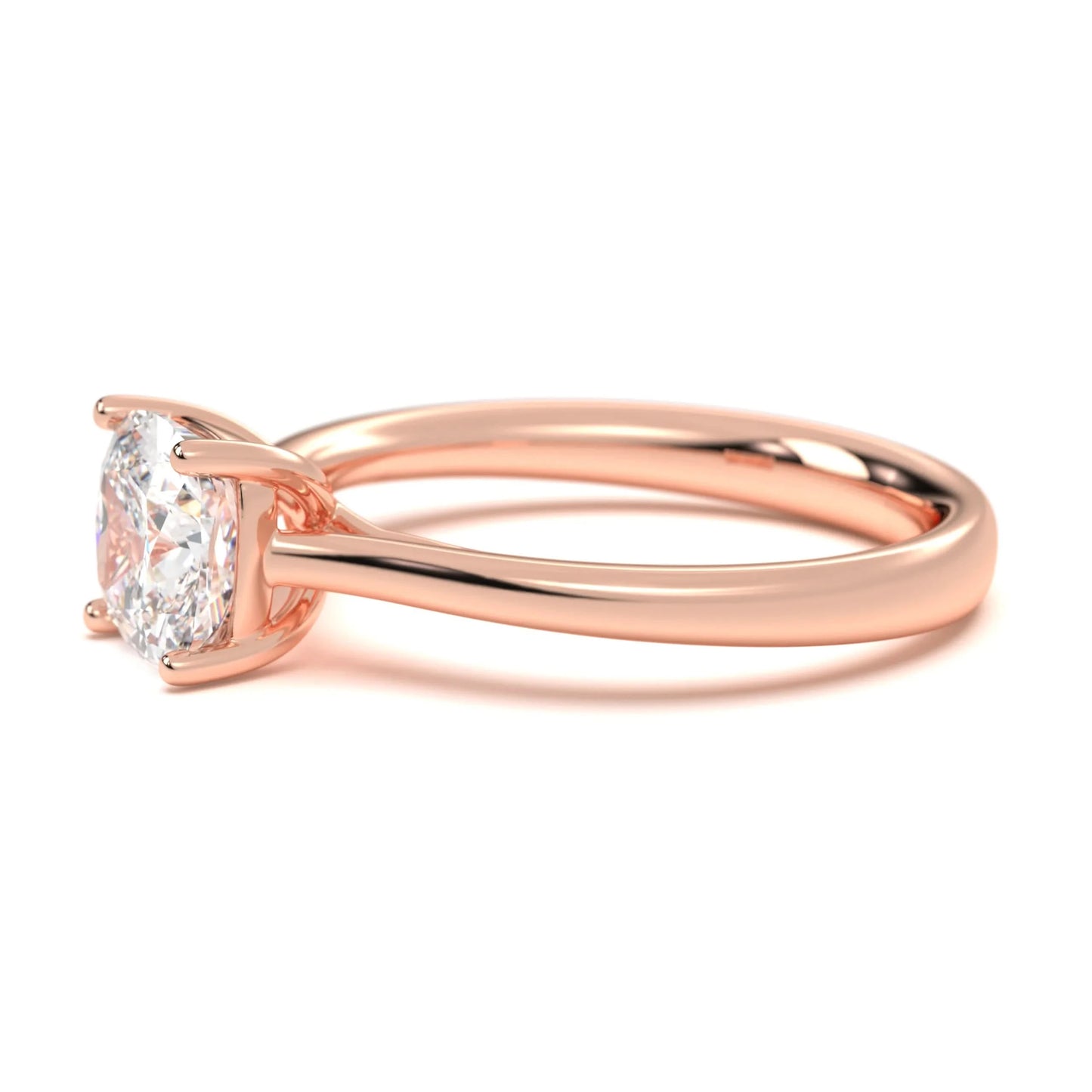 Modern  silver  Cushion Solitaire Band