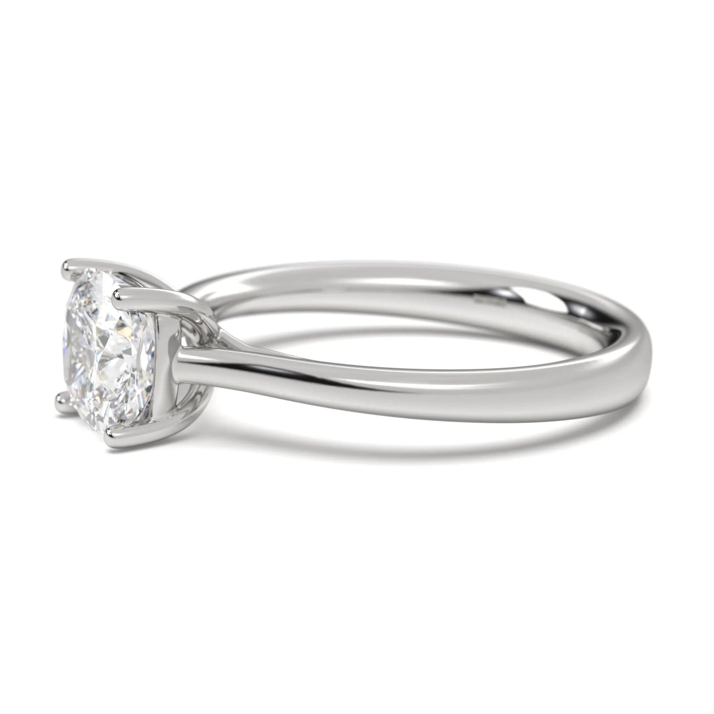 Modern  silver  Cushion Solitaire Band