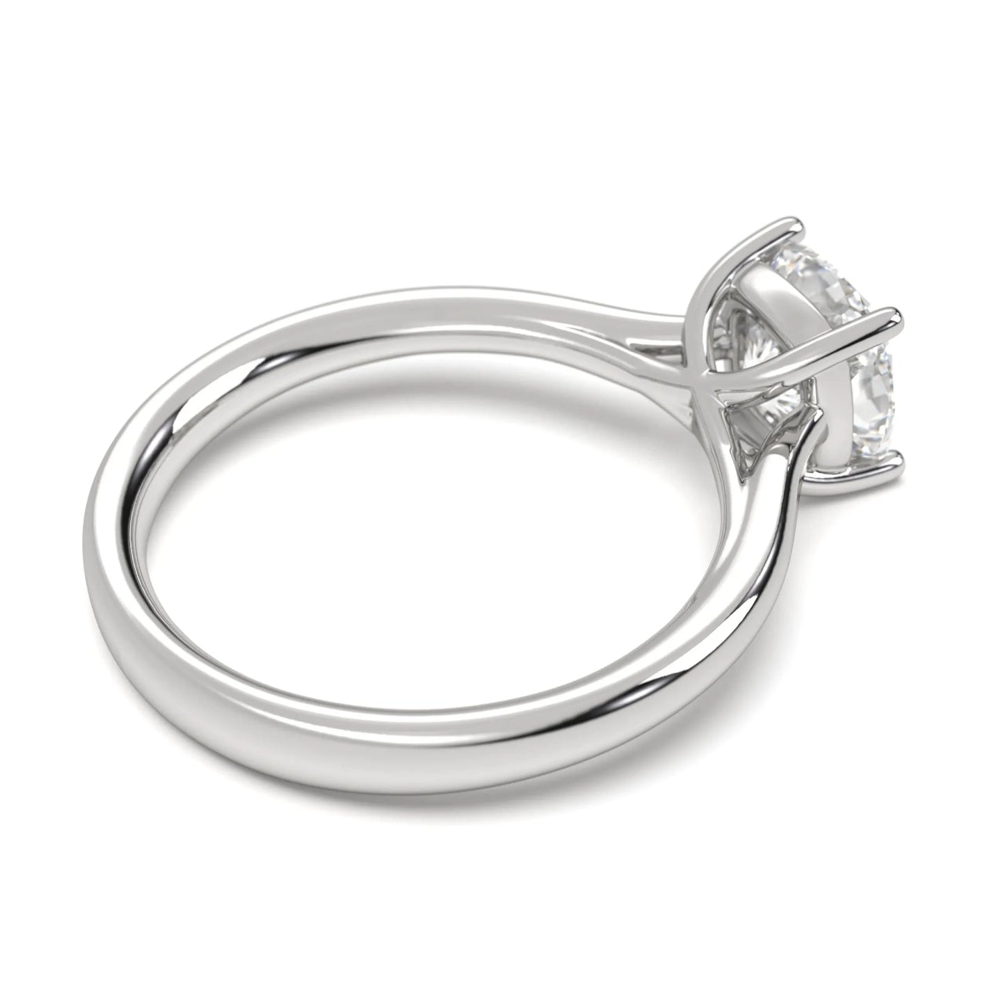 Modern  silver  Cushion Solitaire Band
